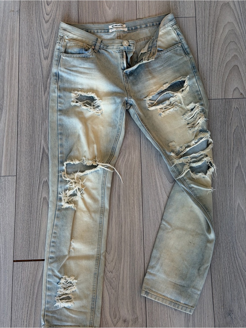 One teaspoon Distressed Light Blue Ripped Jeans